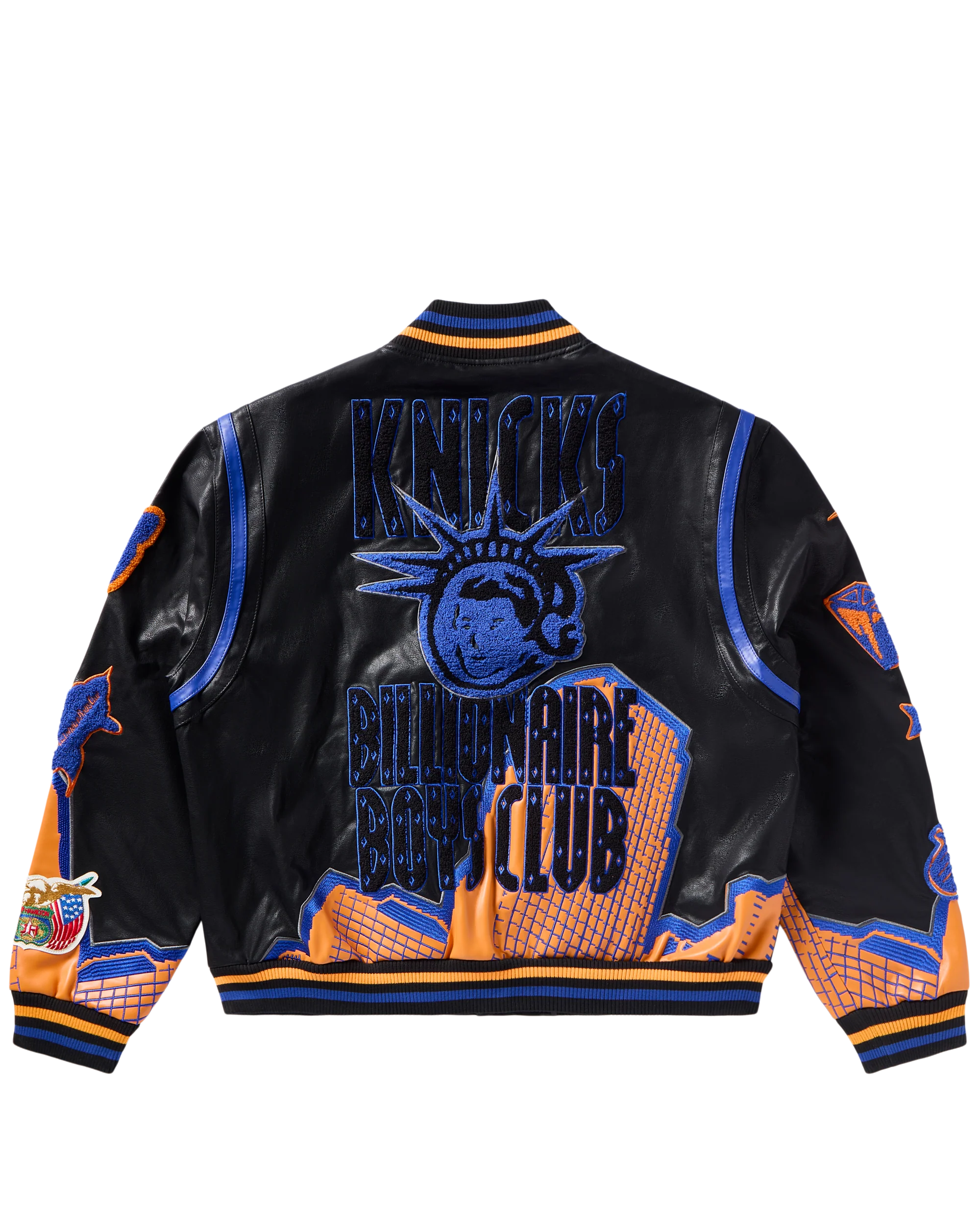 BBC X Jeff Hamilton Knicks Varsity Jacket - Macdery