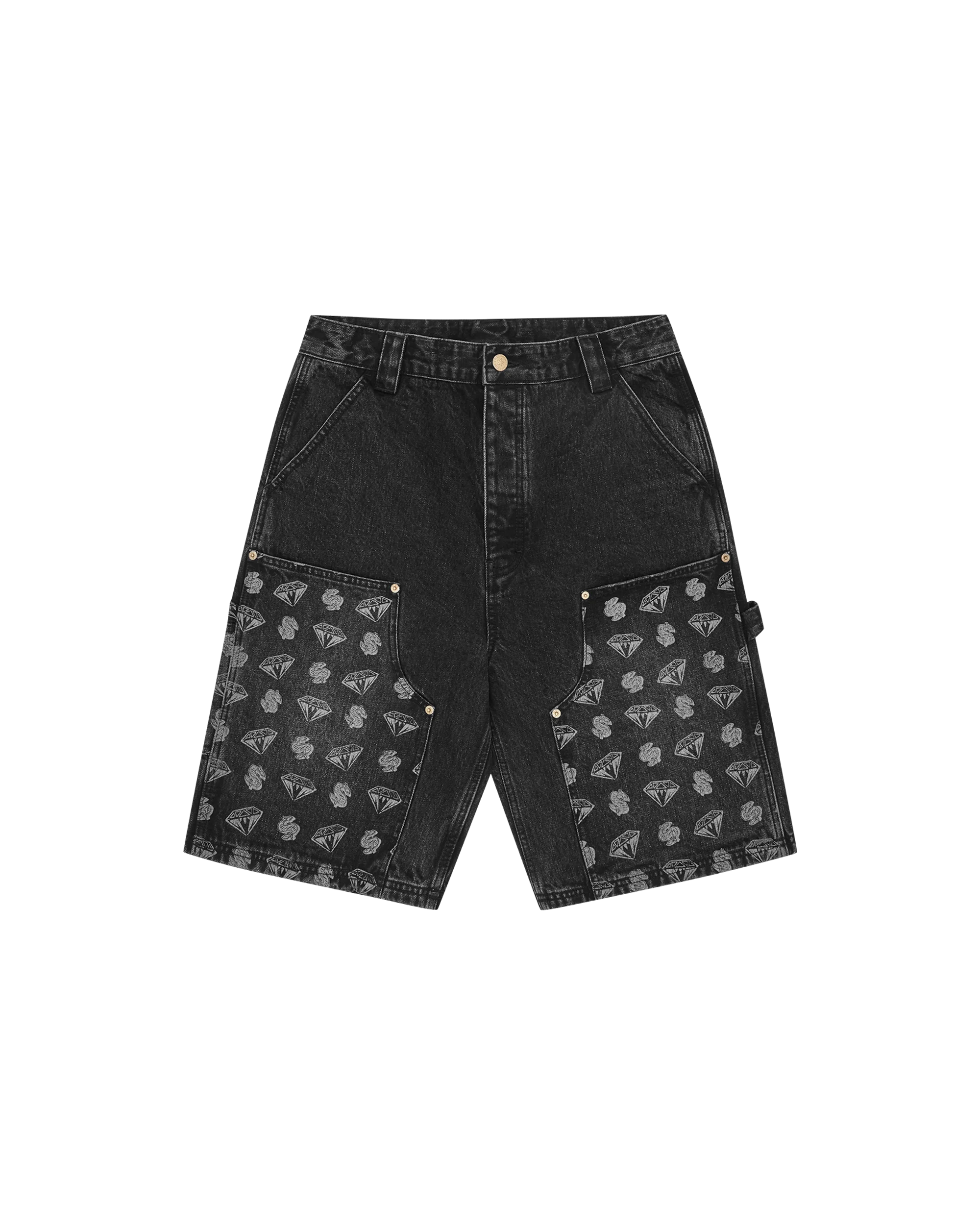 Diamonds & Dollars Denim Carpenter Short - Macdery