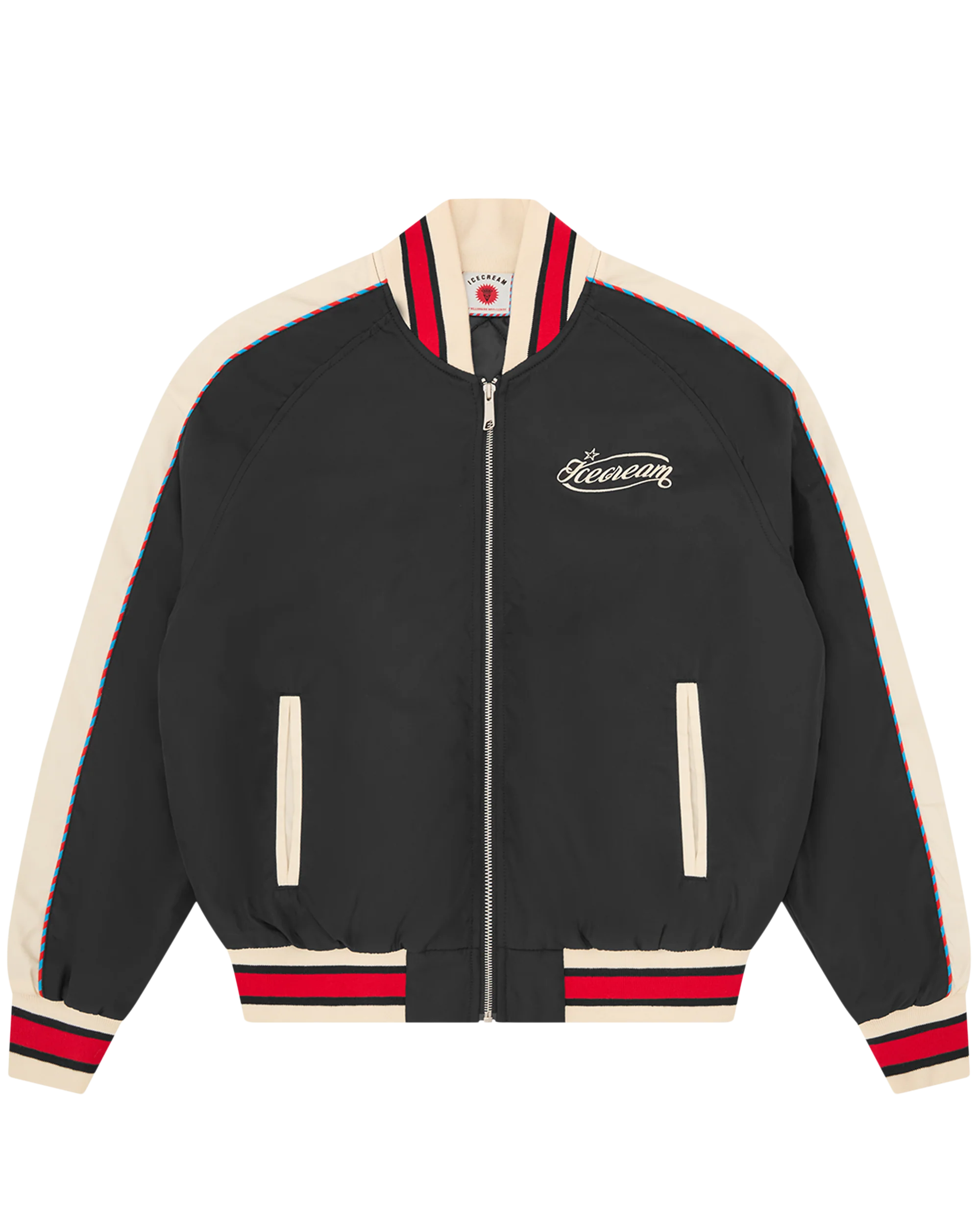 Running Dog Satin Bomber Jacket - Macdery