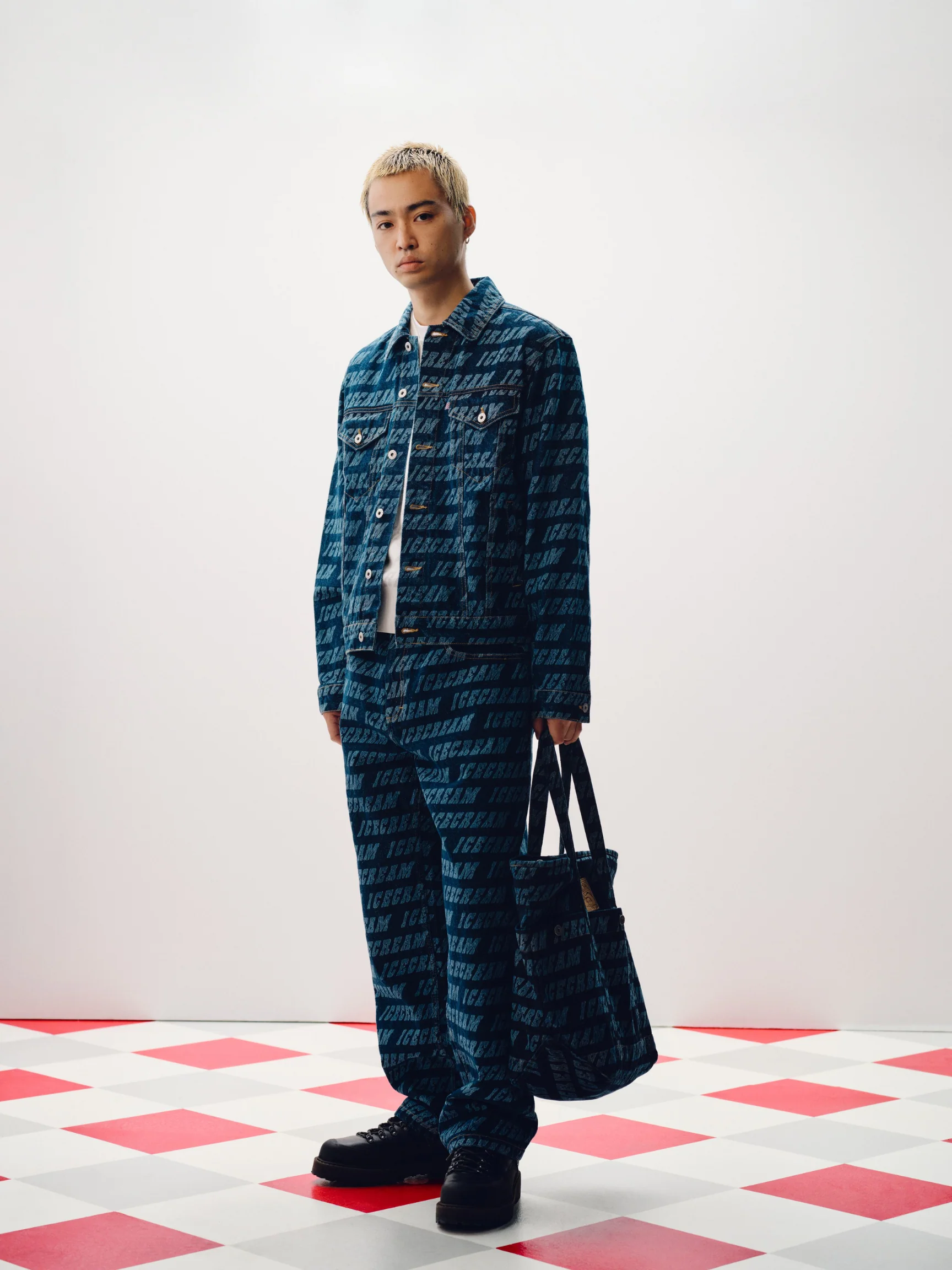 Repeat Logo Denim Tote Bag - Macdery