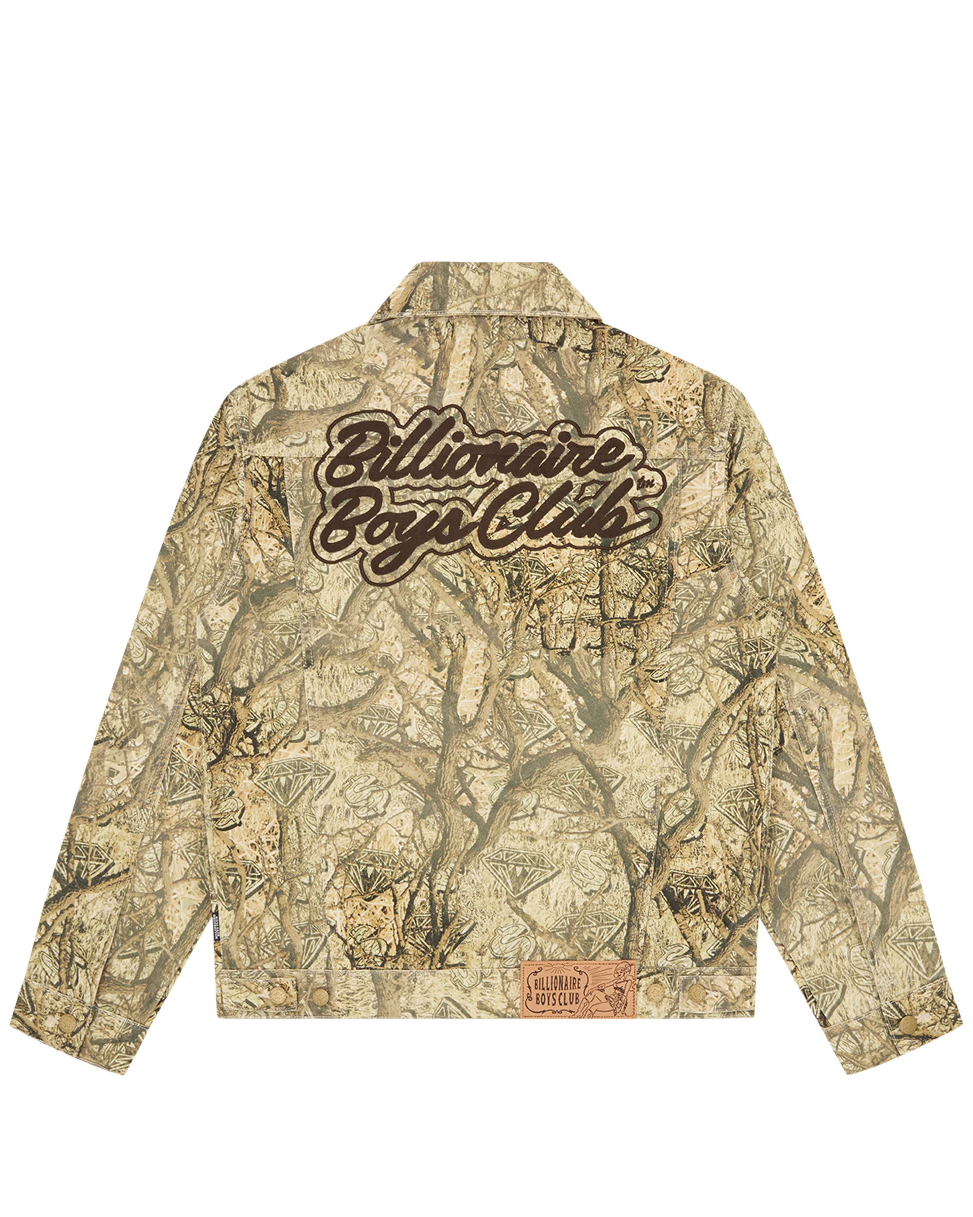 Diamonds & Dollars Tree Camo Trucker Jacket - Macdery