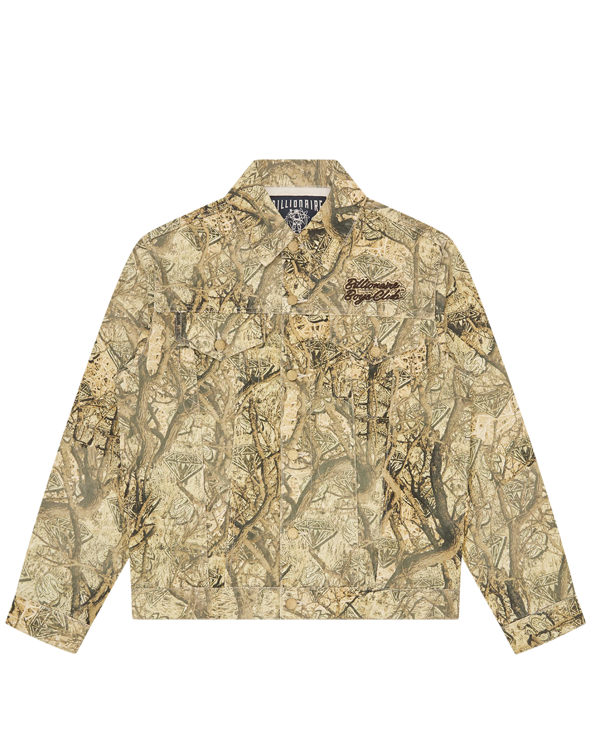 Diamonds & Dollars Tree Camo Trucker Jacket - Macdery