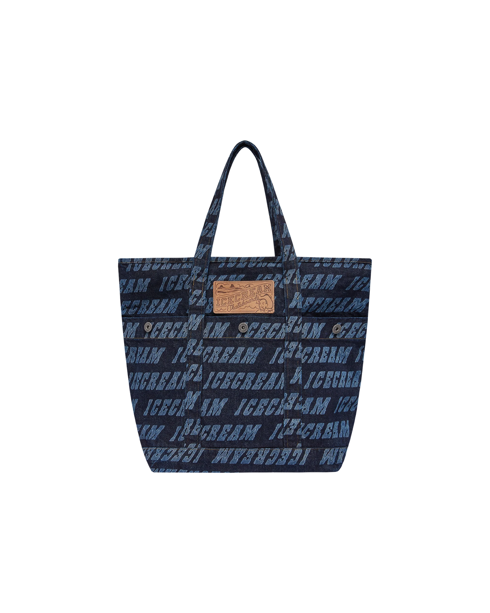 Repeat Logo Denim Tote Bag - Macdery