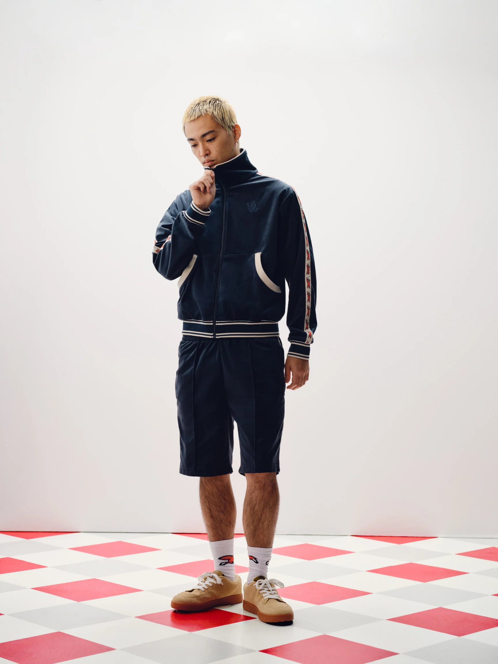 Running Dog Taped Velour Track Top - Macdery