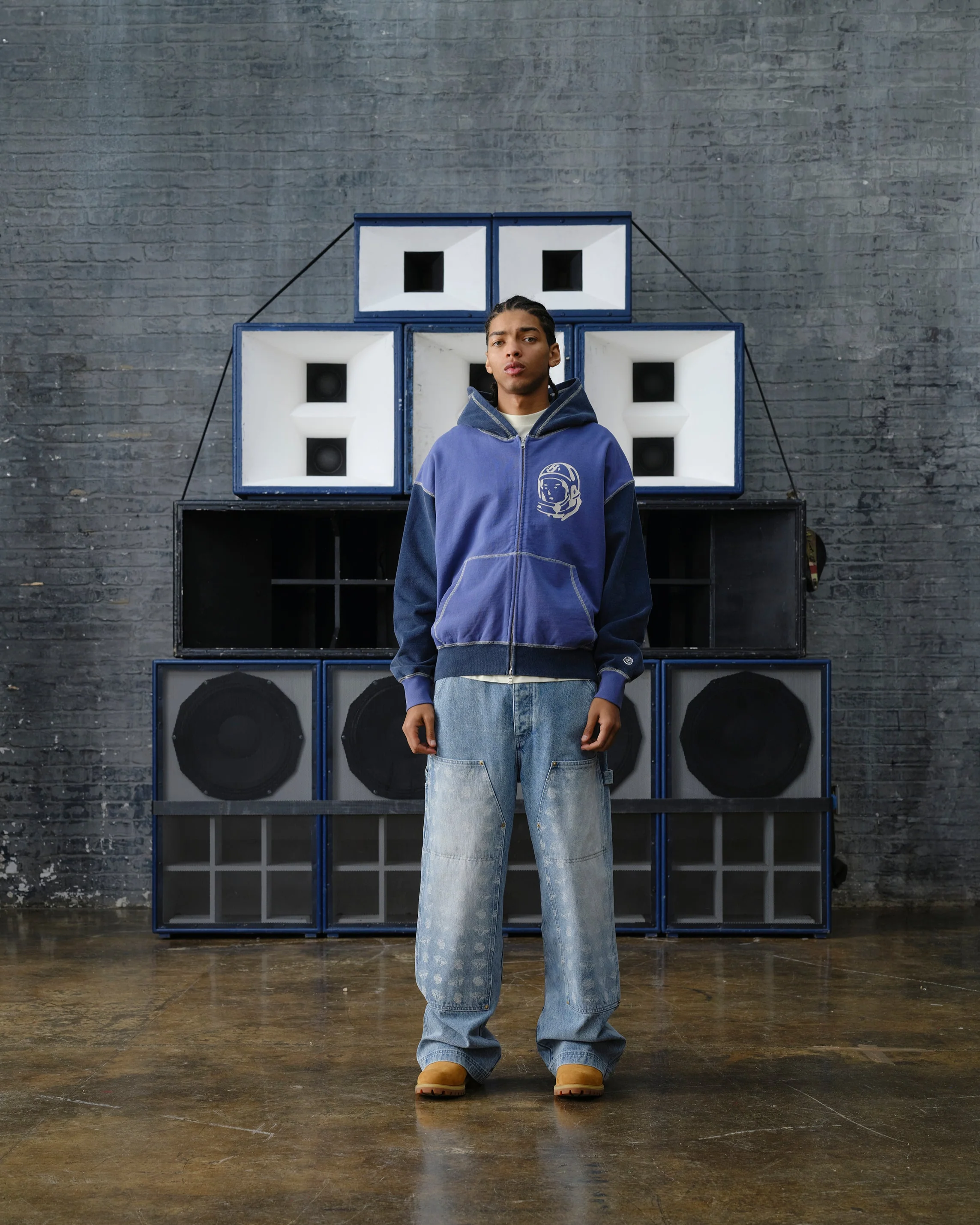 Indigo Oversized College Zip Through - Macdery